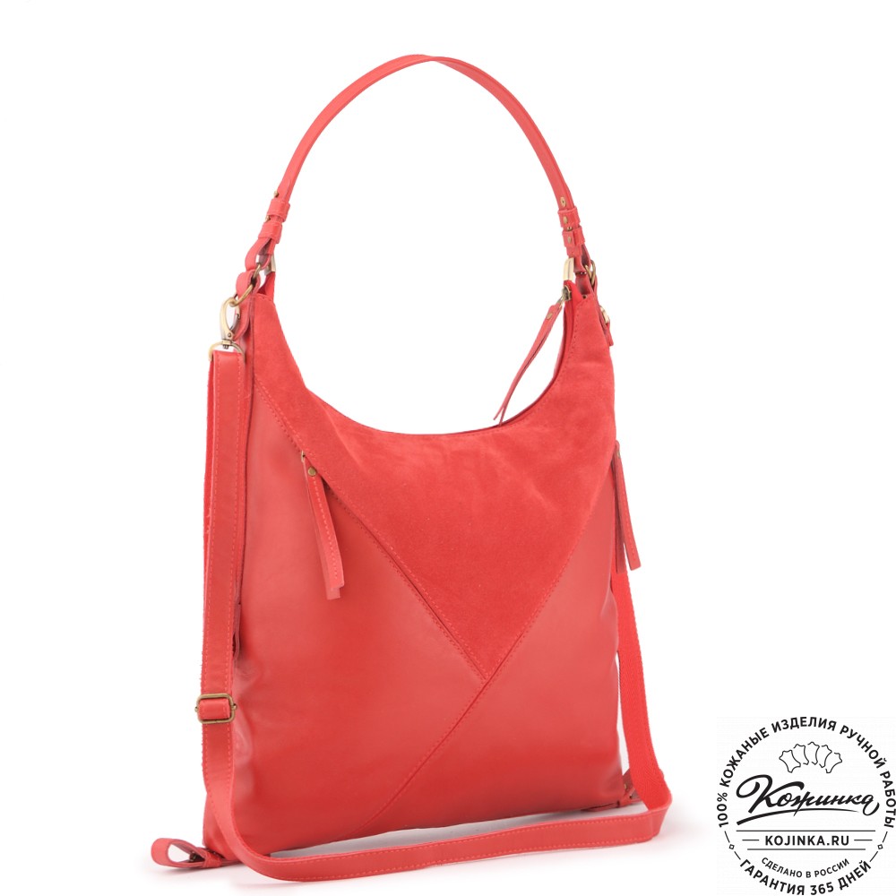  Женская кожаная сумка "Эмилия" (красная)